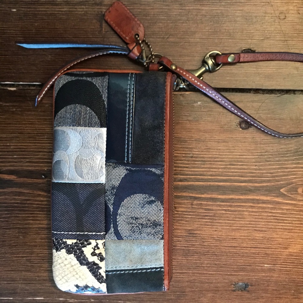 Coach Blue Patchwork Wristlet - image 3